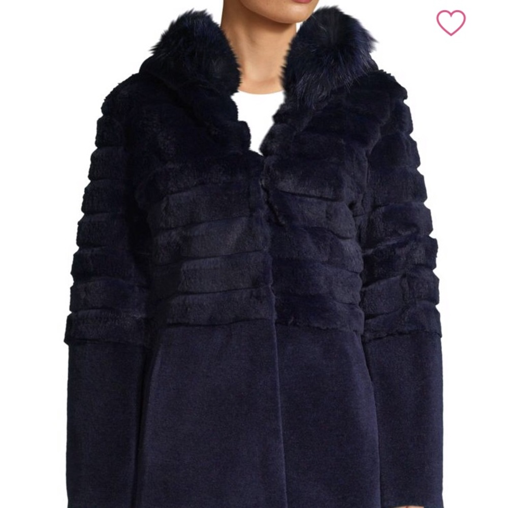 Blue Duck Rabbit, Lamb, & Fox Fur Parka Navy L